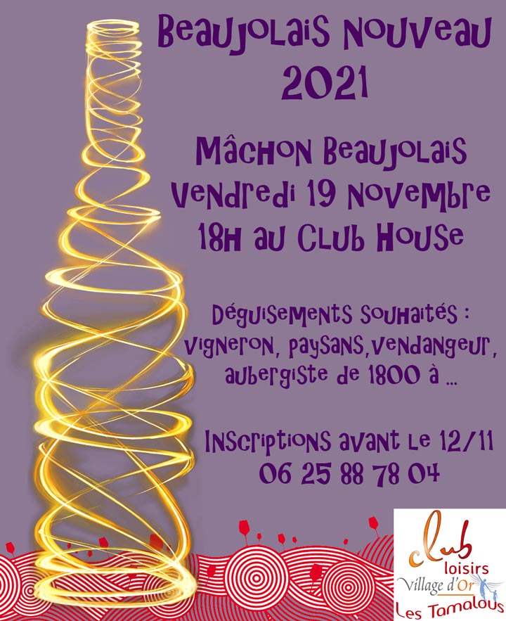 Mâchon Beaujolais - Vendredi 19 novembre 2021 à 18h au Club House